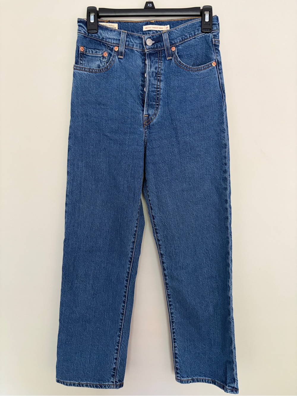 Levi's Women's RibcageBlue Ankle Cropped Straight Jeans, Size 25